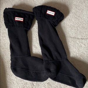 Hunter cable knit black boot socks 7-9 GUC